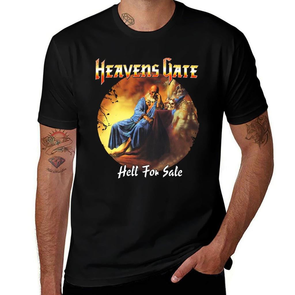 Power Metal Legends Heavens Gate Design For Black Backgrounds Tshirt Sweat Blanks Cute Tops Unisexs Tall T Shirts