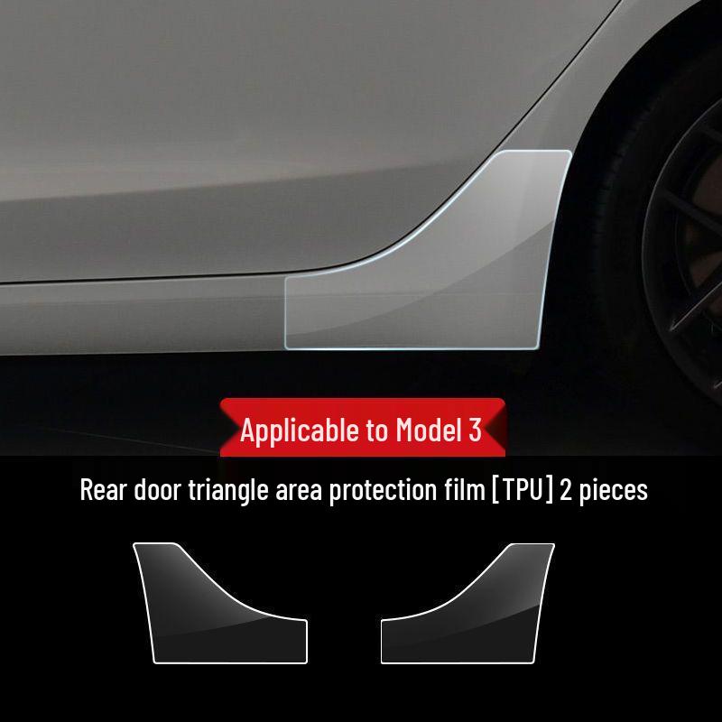 Model Y3 Car Door Corner Tint & Side Skirt TPU Anti-Scratch Film for Paint Protection.
