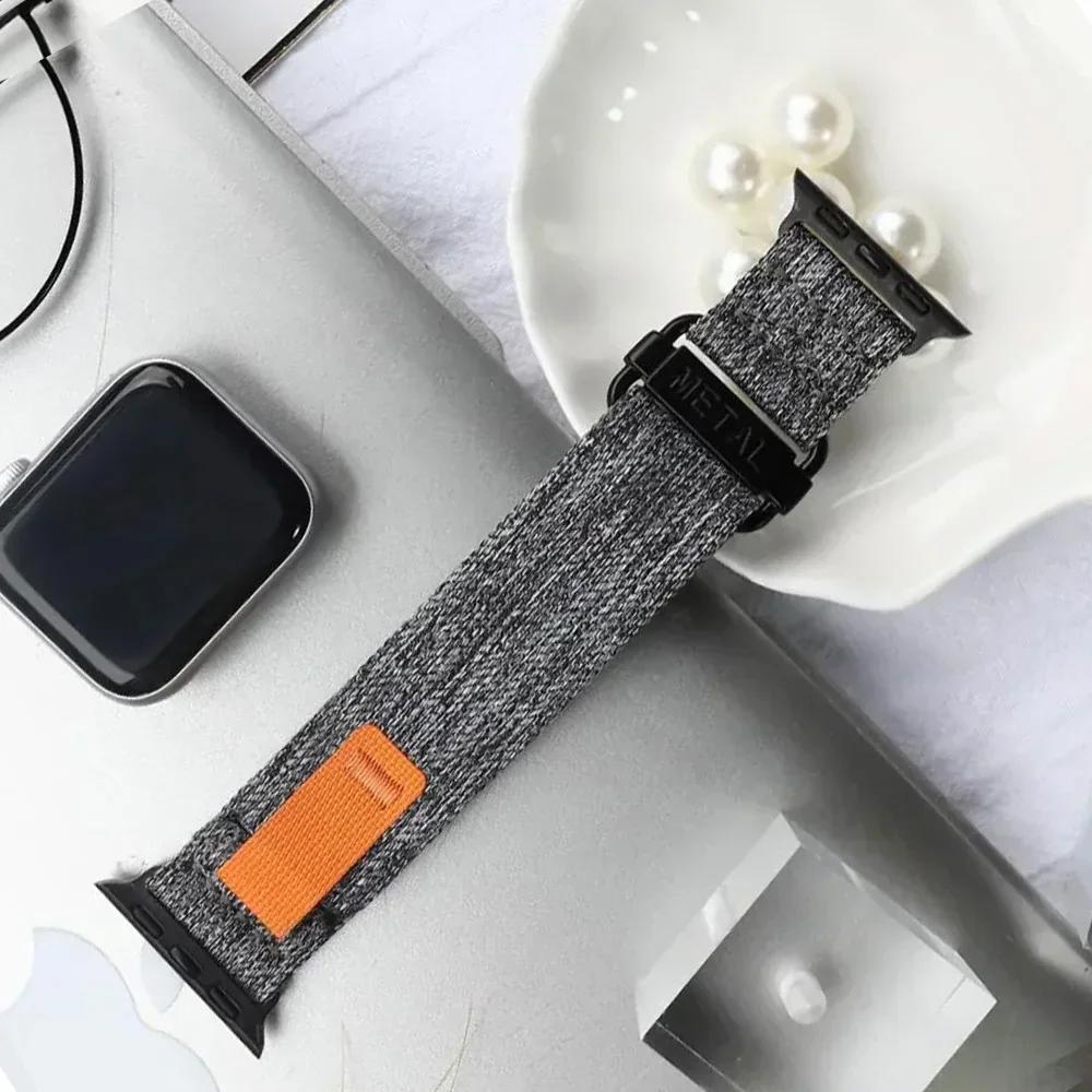 Sport Band For Apple Watch Ultra 2 10 9 8 7 6 SE 5 4 Outdoor Nylon Bracelet Strap For iWatch 38mm 40mm 41mm 42mm 45mm 46mm 49mm