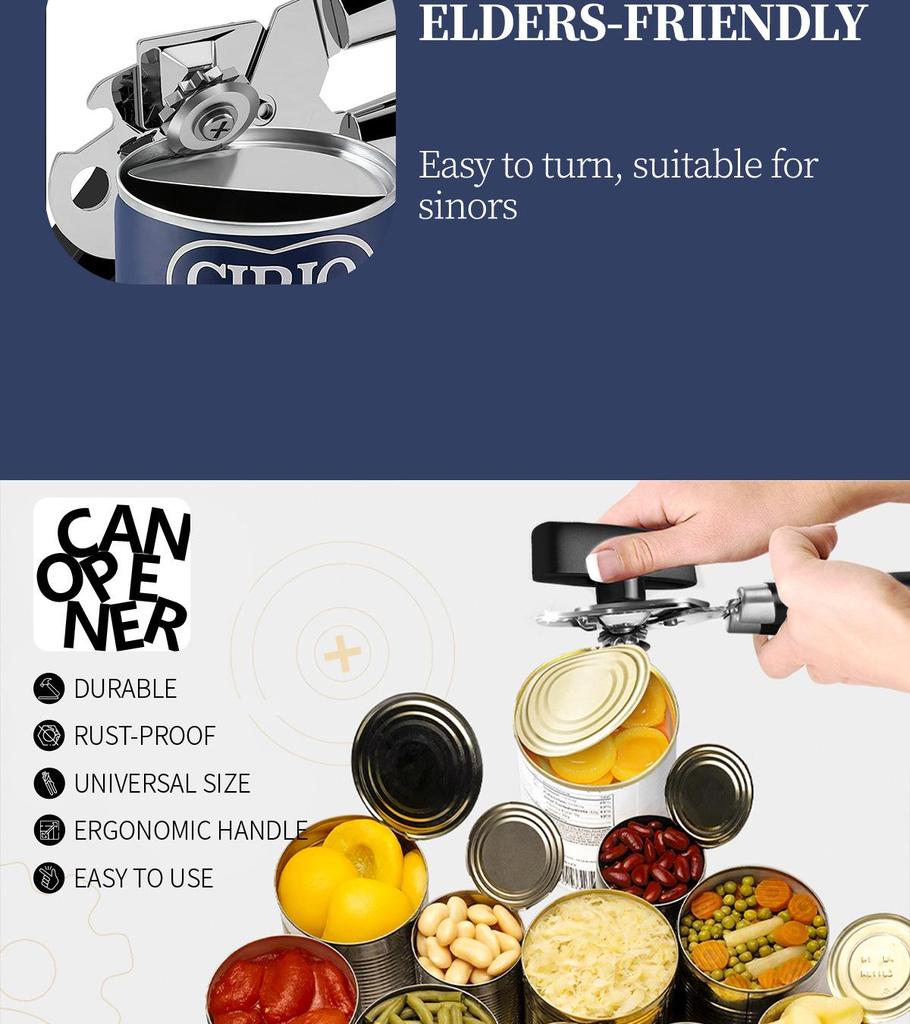 Spot Stainless Steel Manual Can & Beer Opener - Multifunctional Kitchen Gadget