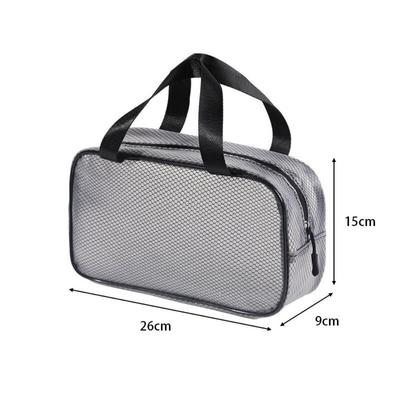 New Large Capacity Mesh Makeup Bag Zipper Transparent Cosmetic Bag Waterproof Handheld Toiletry Kit Bag Travel