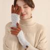 Korean Version of Knitted Gloves To Keep Warm In Autumn and Winter, Men's Imitation Wool Brushed Driving Gloves, Jacquard Touch 