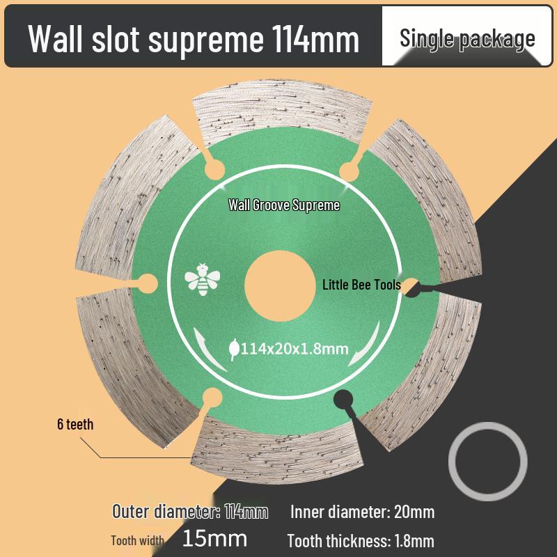 Diamant-Schlitzscheibe für Trockenschnitte in Stein, Beton und Marmor mit Winkelschleifer