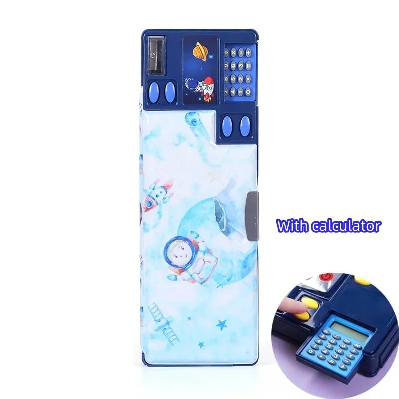 

Калькулятор Канцелярский Ящик Креативный Подарок для Учеников Начальной Школы Мальчик Двусторонний Пенал Многофункциональный