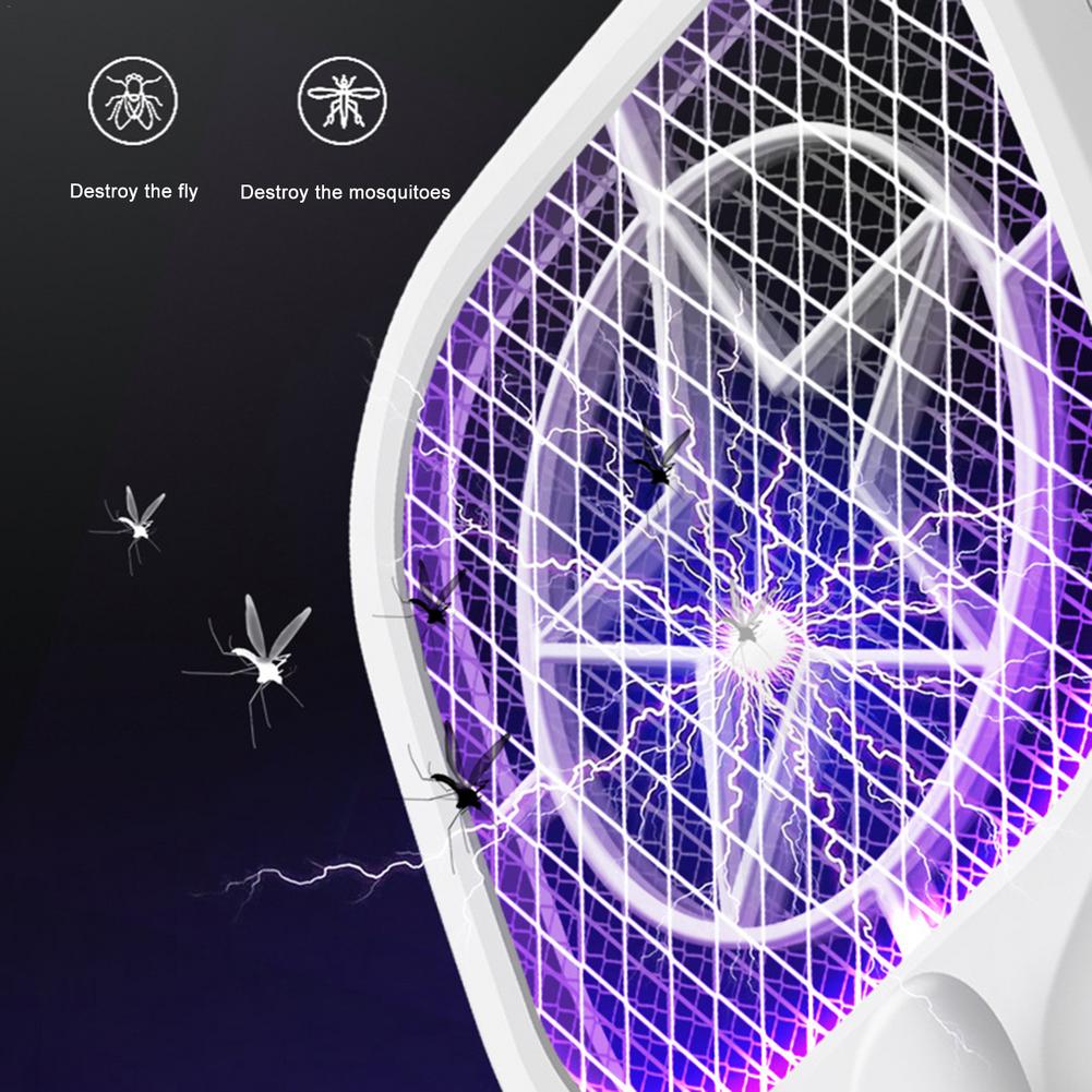 Two-in-1 LED Trap Mosquito Killer Lamp 3000V Electric Bug Zapper USB Rechargeable Summer Fly Swatter Trap Flies Insect Dropship