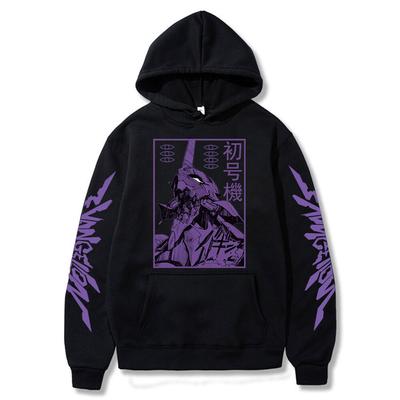 Männer Hoodies Anime Evangelion Grafik EVA-00 PROTO TYP Unisex Oversize Langarm Pullover Sweatshirts Harajuku Streetwear Tops