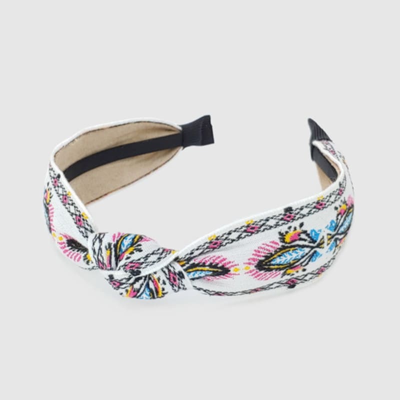 LALA Imported Lace Ethnic Hairband - WHITE