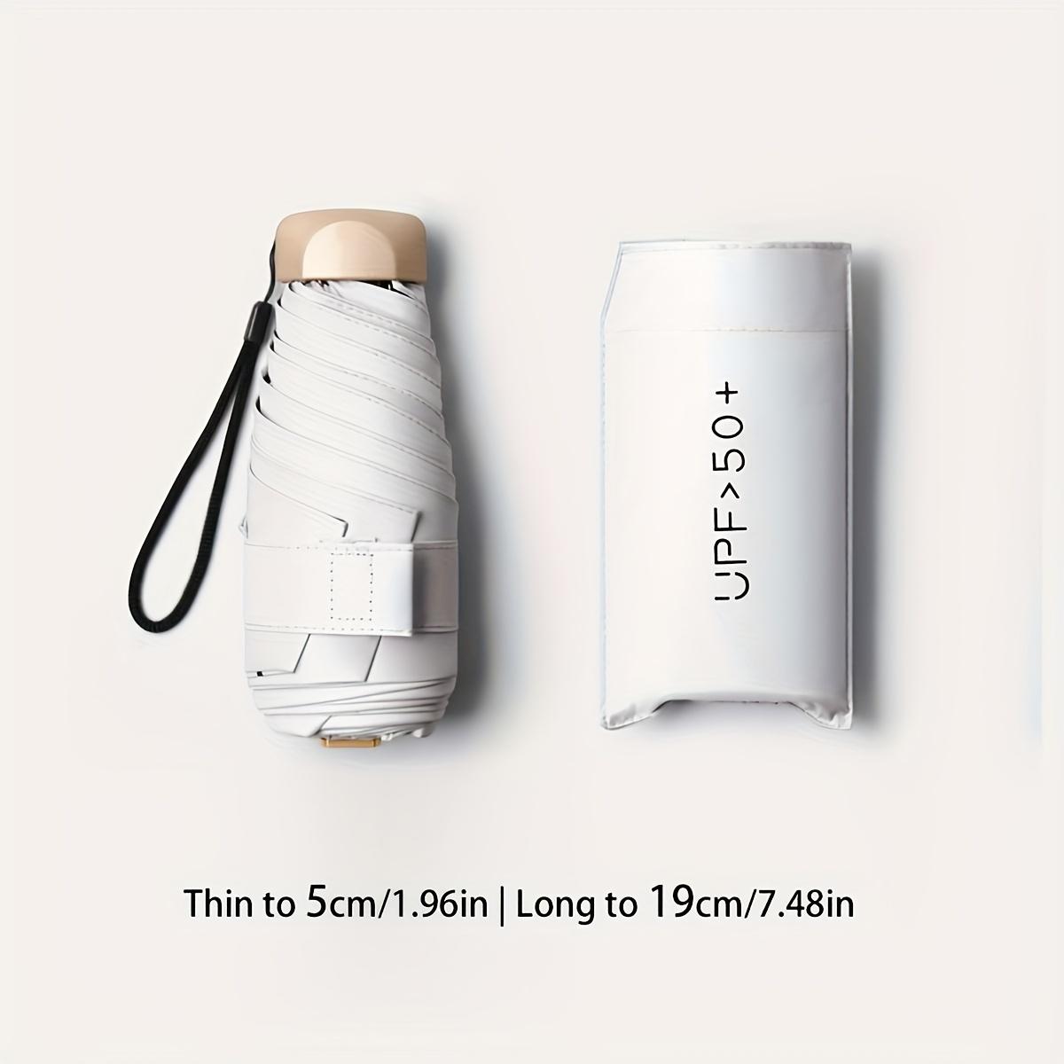 

Компактный складной зонт с золотой ручкой - Милый минималистичный дизайн, Ручное открытие, 6-реберная конструкция, Прочный железный каркас и стержень, Ветрозащитный