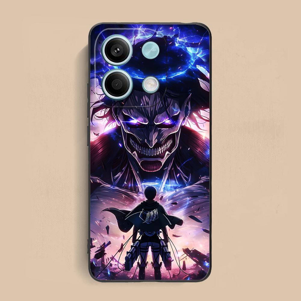 AOT Eren Yeager Matte TPU Mobile Phone Case for Xiaomi Redmi 15 14 13 12 A5 3 2 1 C Plus 4G 5G Colorful Printing Cover