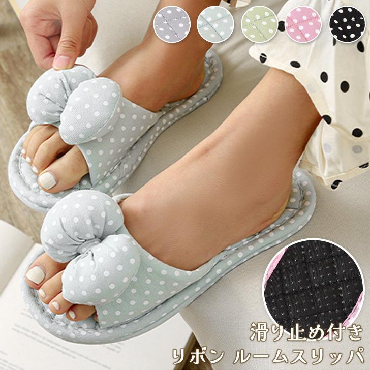 

Slippers, Indoors, Women s Room Shoes, Spring/Summer/Autumn/Winter, Stylish, For Guests, Washable, Non-slip Sandals, Lightweight, Cute, Ribbon Dots,