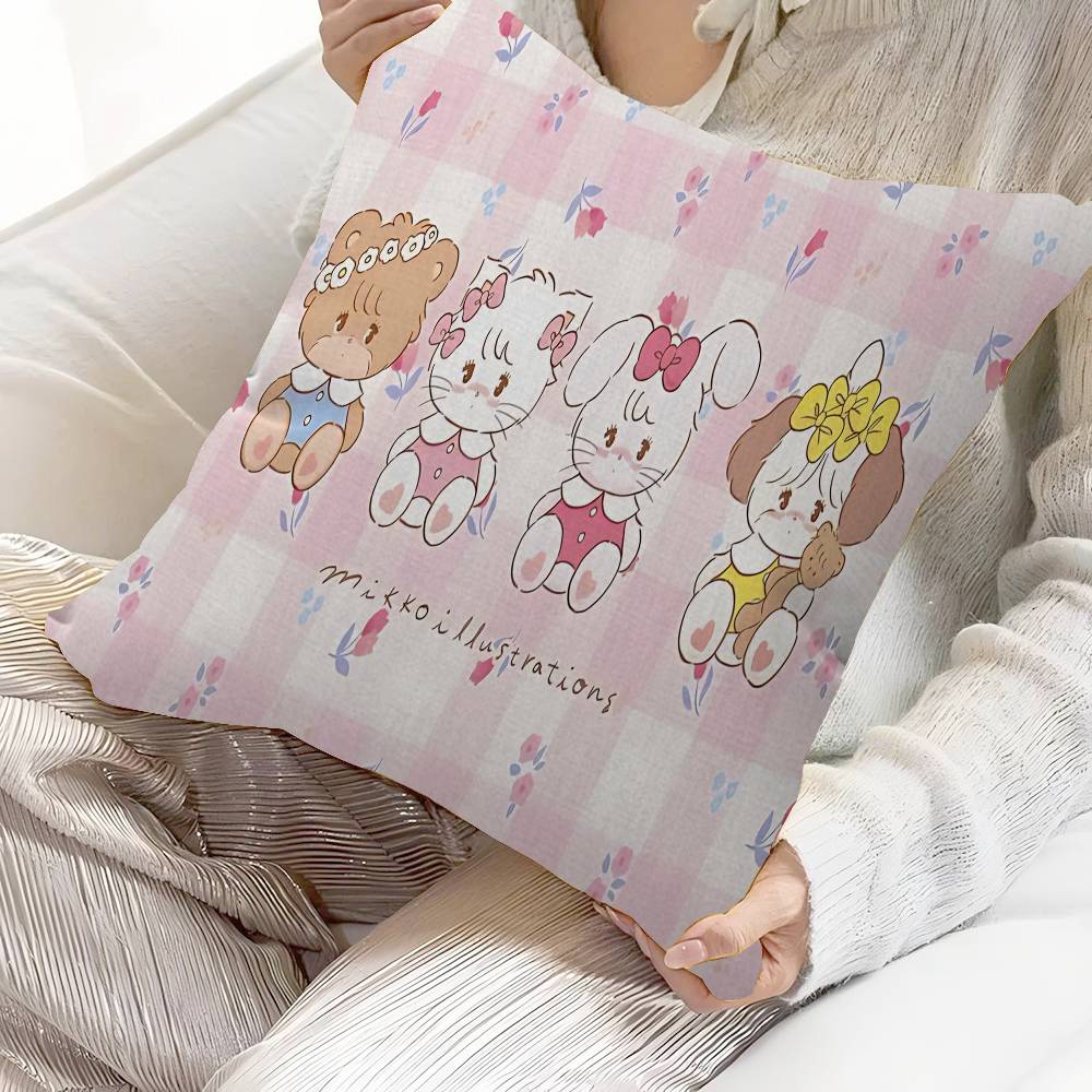 Cute MMikko IIllustrations Pillow Cover Sofa Cushion Cover Home Room Decoration Children Gift