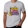 Peace, Love, Music T-Shirt heavyweights summer tops aesthetic clothes men t shirts