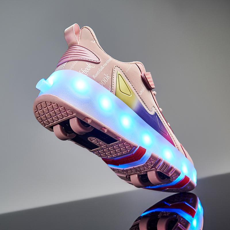 Classmate Boys' New Spring Girls' Sports Invisible Four-Wheel Retractable Roller Skating Children'S Runaway Shoes