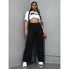 Jeans Women Vintage Wide Leg Pants Denims High Waist Washed Distressed Basics Straight Trousers Streetwear Floor Length