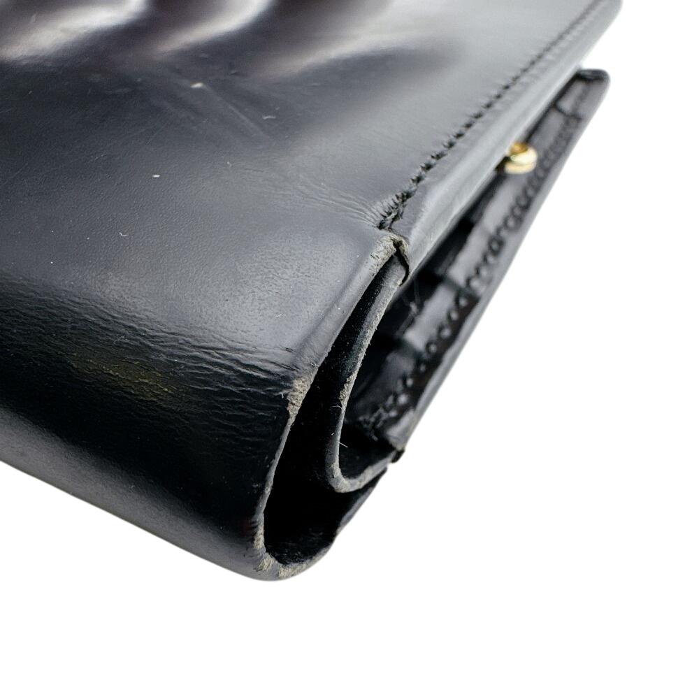 BURBERRY Gamaguchi Nova Check leather Bifold Wallet black leather Used