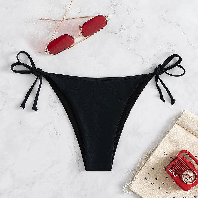 Bikini perizoma con coppe triangolari multicolore 2024: Costume da bagno sexy con allacciatura all'americana, a vita bassa per donna