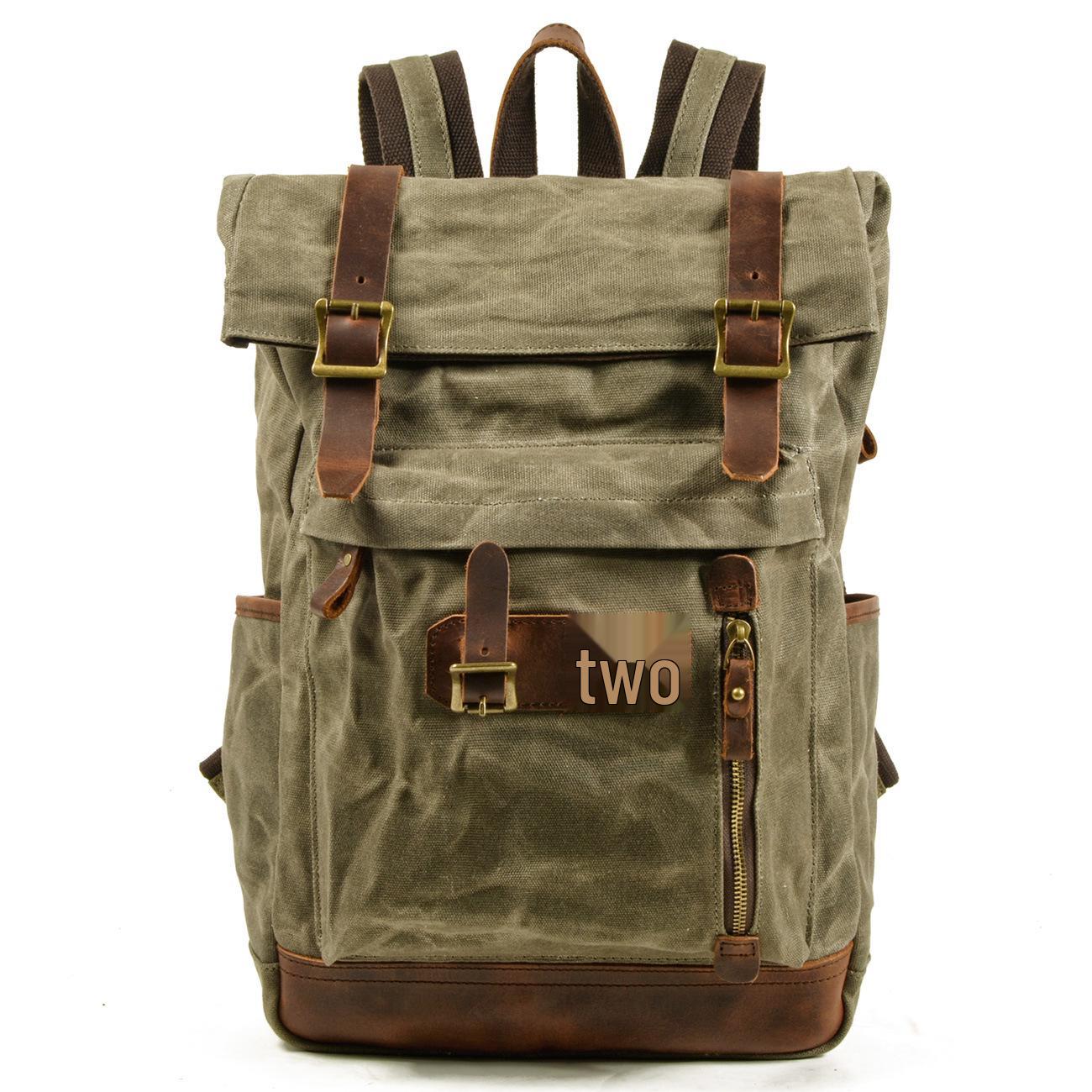 

Мужской водонепроницаемый холщовый рюкзак в военном стиле для велоспорта, пеших походов, путешествий и активного отдыха армия зеленый