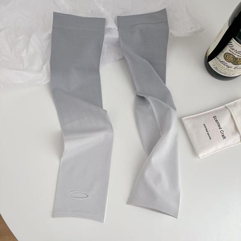 Armstulpen aus Eisseide für Sommerradfahren: Sonnenschutz & Kühlung, Einfarbig