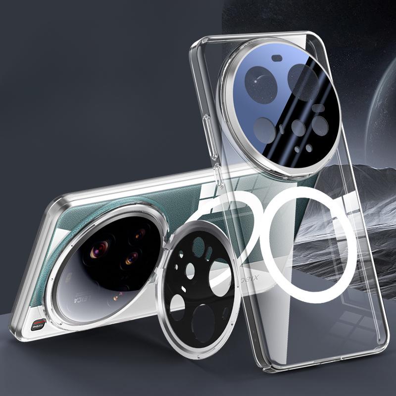 Xiaomi 15ultra Phone Case Transparent Lens Stand Xiaomi Magnetic Anti-Drop 15u Electroplated Business Man
