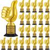Highergo 24 Pcs Thumbs Up Award Trophies 5 Inch Plastic Gold Trophy Cups Bulk for Staff or Kids Party Favors with Inspirational Stickers for Employee