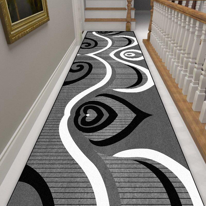 European Geometric Long Corridor Carpet Hotel Hall Runners Non-slip Customizable Rug Villa Stairs Hallway Doorway Passageway Mat