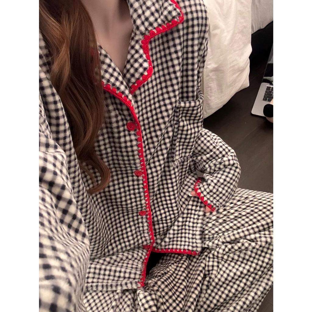Women's Flannel Cardigan Pajama Set: Winter 2026 Warm & Thick Plus Size, Lapel Design
