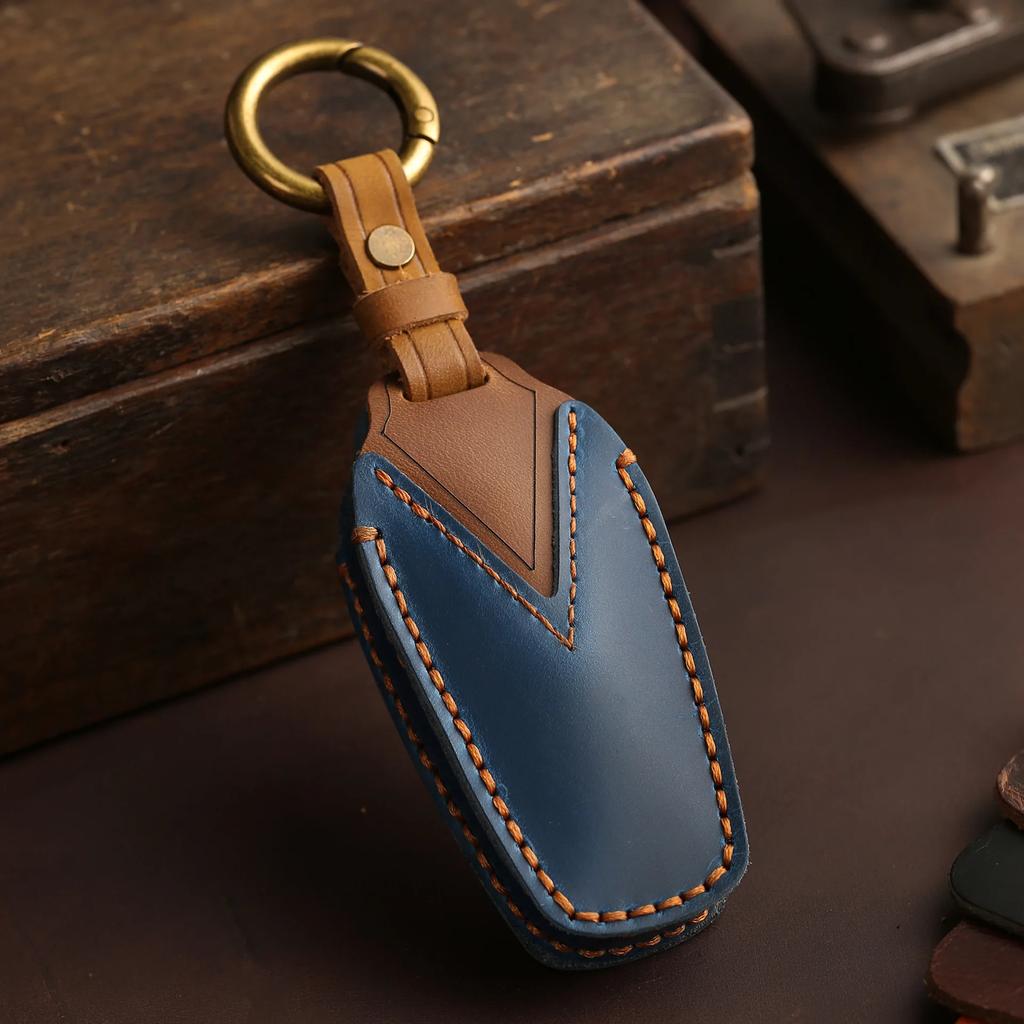 Car Key Case Cover Leather Skin Protector For Byd Han Ev Tang Dm/Qin Plus/Song Pro/Max/Yuan Dolphin Buckle Remote Accessories