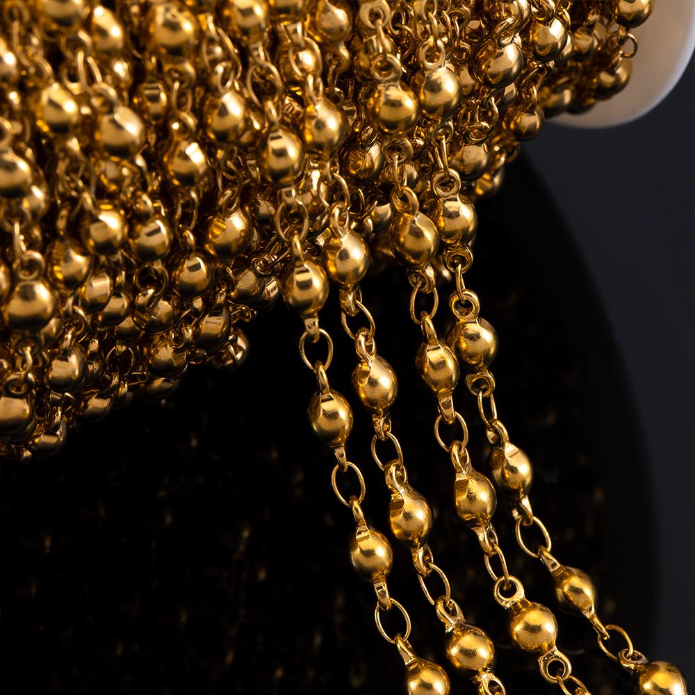 1Meter Fahsion Pod Design Necklace Chain Stainless Steel Metal Ball Link Chain for DIY Handmade Bracelet Material Jewelry Making