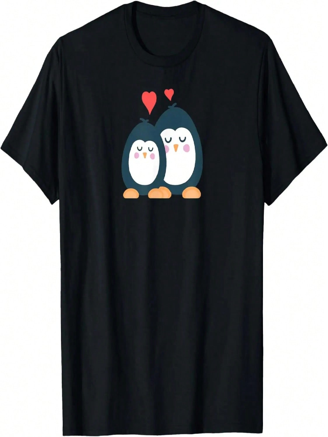 Romantic Penguin Lover Couple T-Shirt S разноцветный