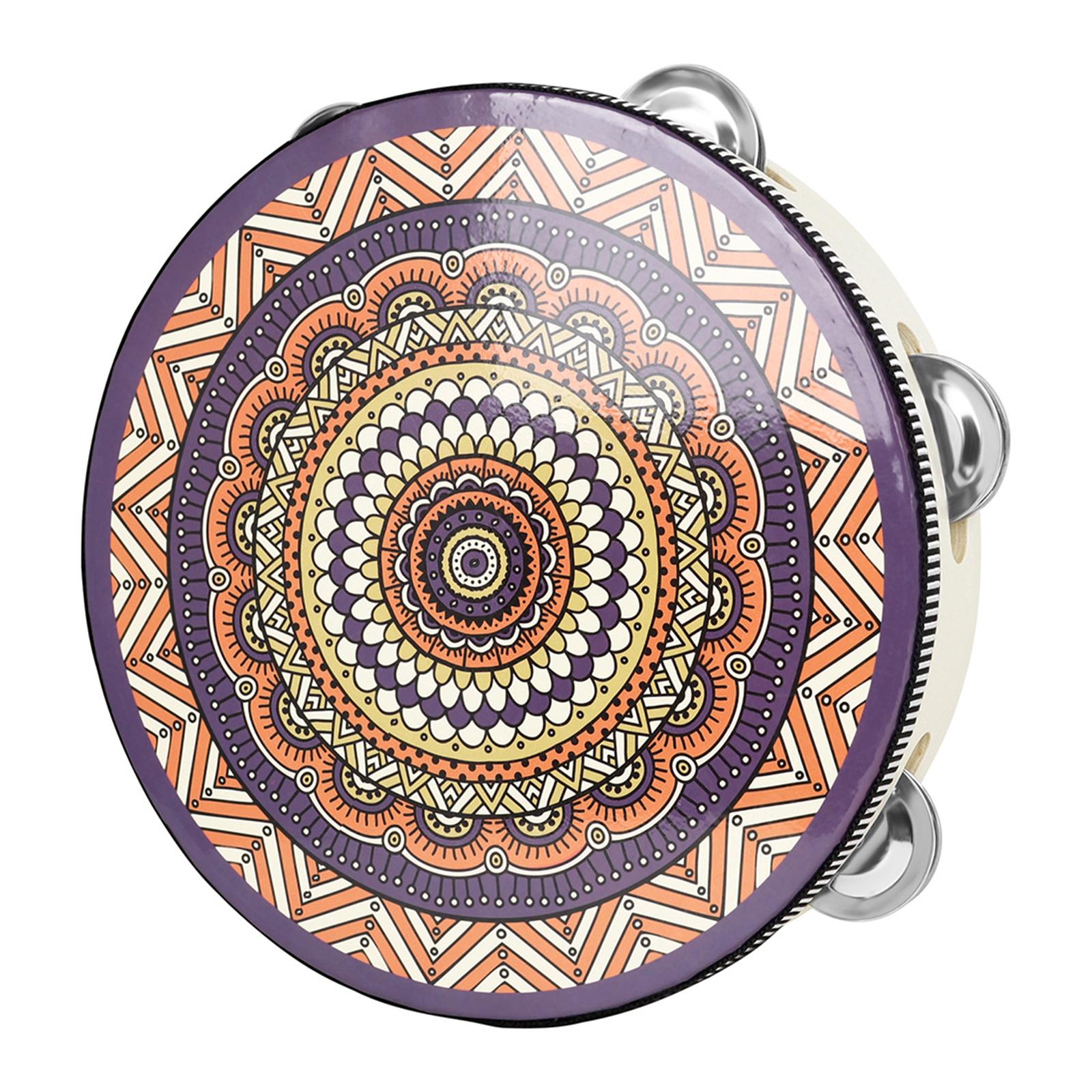 

Handheld Metal Bells Party Percussion Drum Instruments Tambourine Single Row Tambourine Round Form Musical Tambourine 10