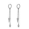 Set di 2 orecchini a cerchio pendenti con catena lunga a croce in acciaio inossidabile per uomo donna Regali Tono Nero/Argento