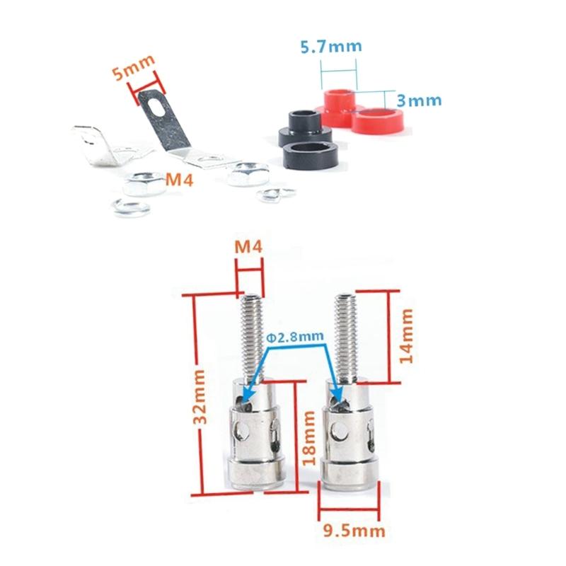 1 Pair Binding Post Connectors Grounding Column for Speakers Wire Connection Loudspeaker Cable Connectors Plugs
