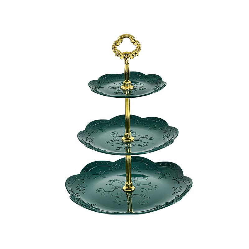 Jiante European Style Plastic 3-Tier Fruit Plate Stand
