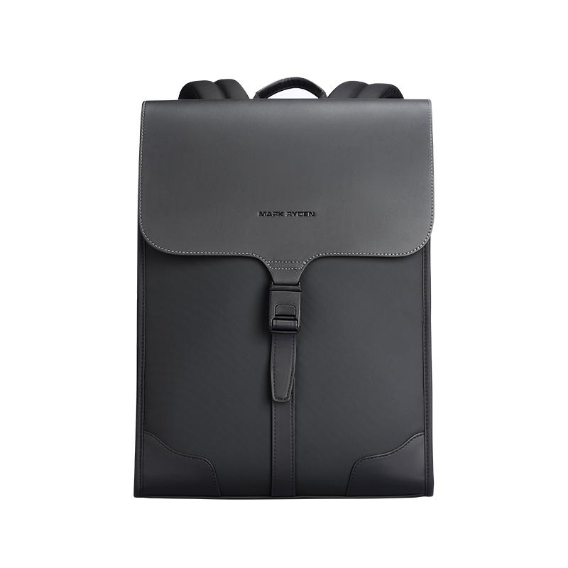 

Бизнес Черный кожаный рюкзак студенческая сумка для книг 15,6 дюймов модный рюкзак для мужчин чёрный