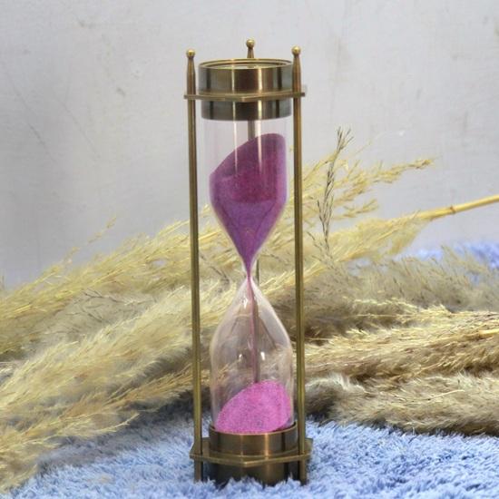 17,78 cm Messing Sanduhr, Sanduhr mit Magnetkompass an beiden Enden, Bestens geeignet als Muttertagsgeschenk, Weihnachtsgeschenk
