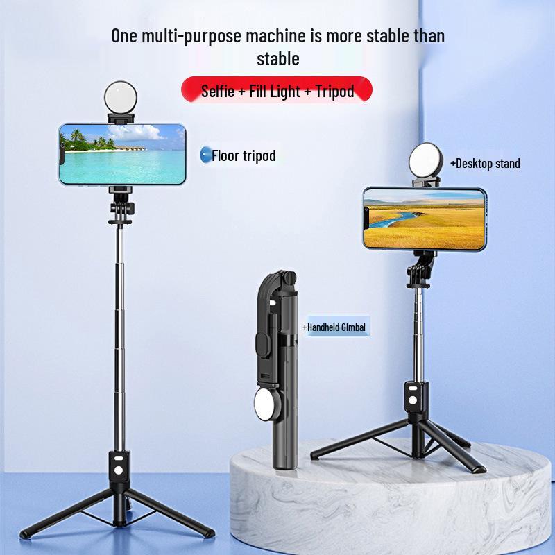 B11s Extendable Selfie Stick Tripod with Bluetooth Remote & Fill Light