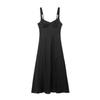 European American Women's Clothing Summer Fashionable Linen High-waist Strap Long Dress