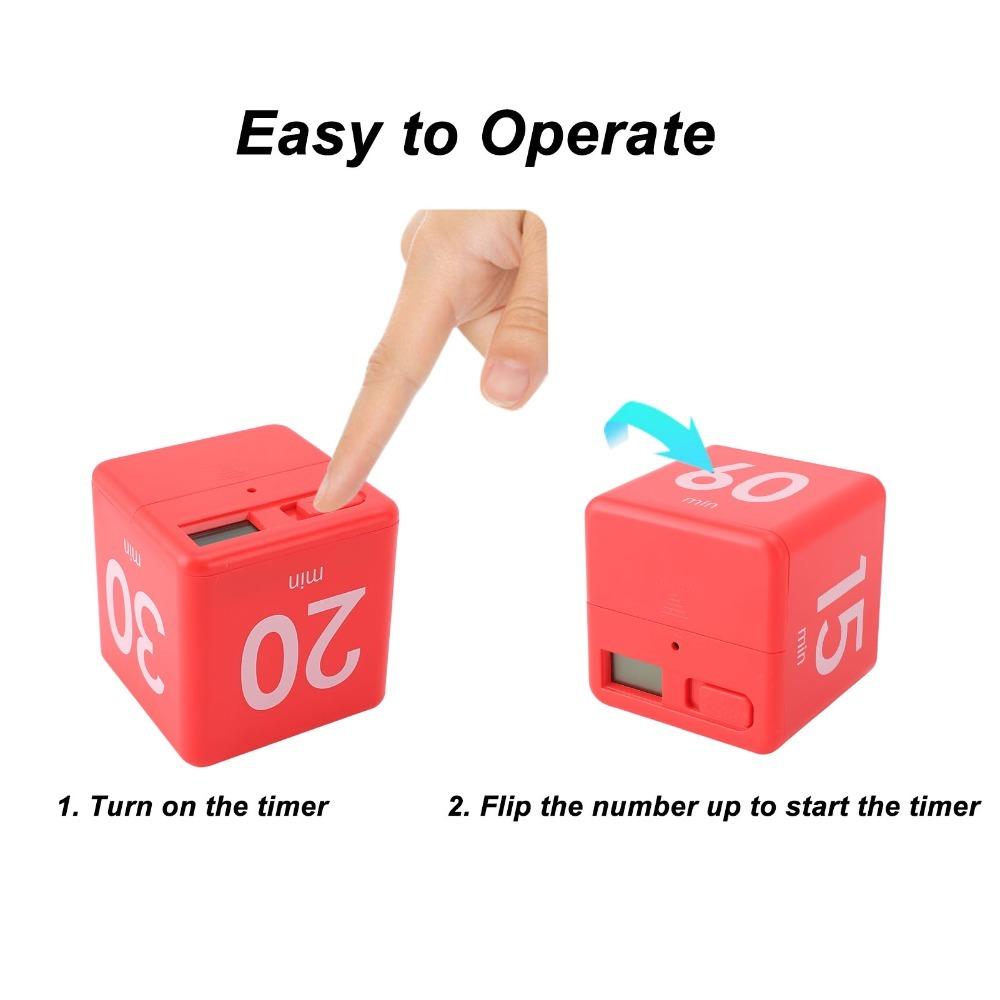 ABS Flip Timer Gravity Sensing Cube Timer Durable Countdown Timer Cooking Studying Workout Office