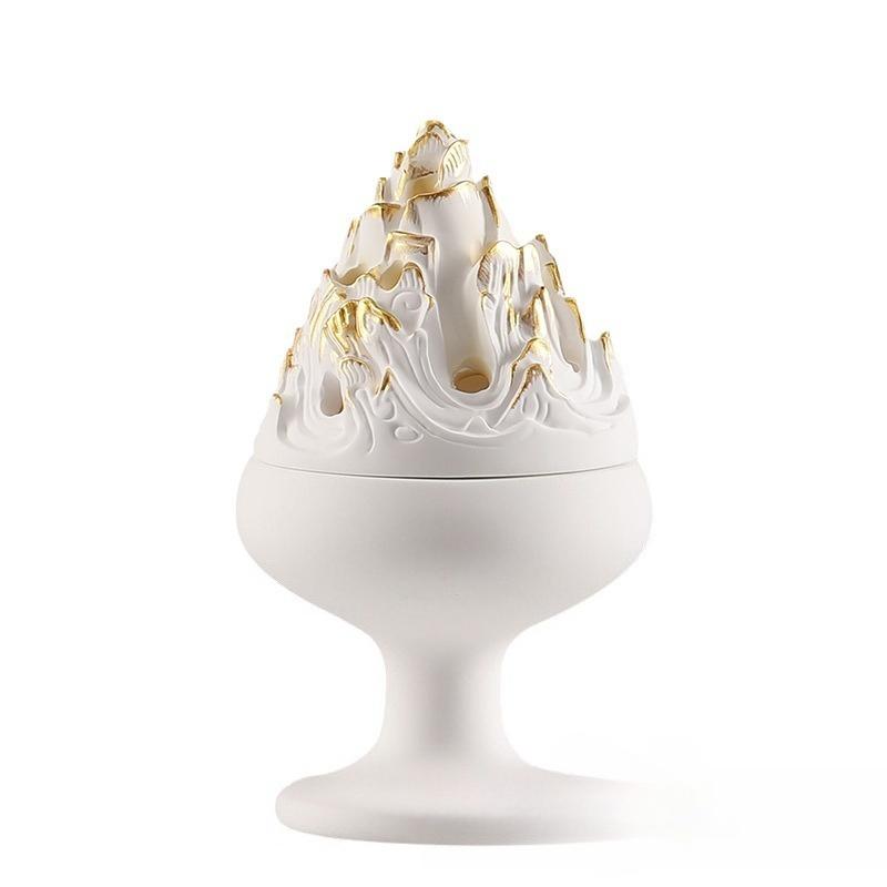 Vintage Boshan Furnace Tower Incense Burner Creative Incense Path Gypsum Incense Burner Ornament Sandalwood Incense Burner