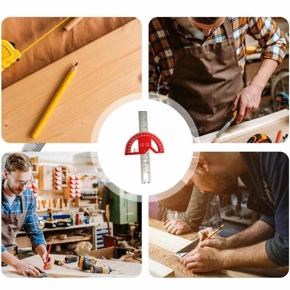 0-180 Degrees Construction Protractors 8/12 Inch Angle Ruler Angle Protractor  Woodworking