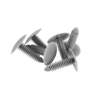 ACROPIX Universal 6.5mm Hole Diameter Plastic Rivet Fasteners Fender Bumper Push Pin Clips Gray - Pack of 10