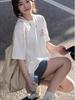 Camiseta Feminina de Verão Algodão Plus Size Estilo Retrô Americano com Estampa Divertida