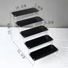 Black Acrylic Multi-Layer Display Stand for Model Figures, Bracelets, and Jewelry Storage.