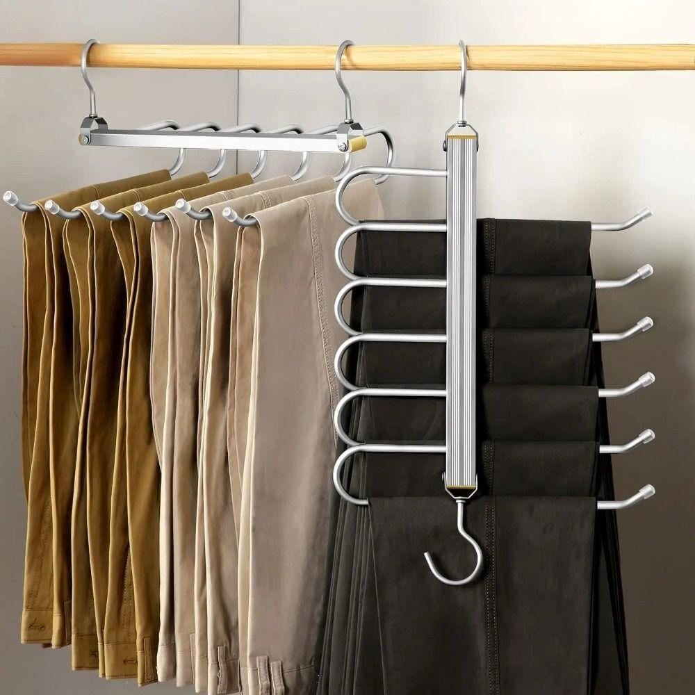 Aluminum Alloy 360°Rotating Hook Hangers Multi-Functional Tie Hangers  Wardrobe Storage