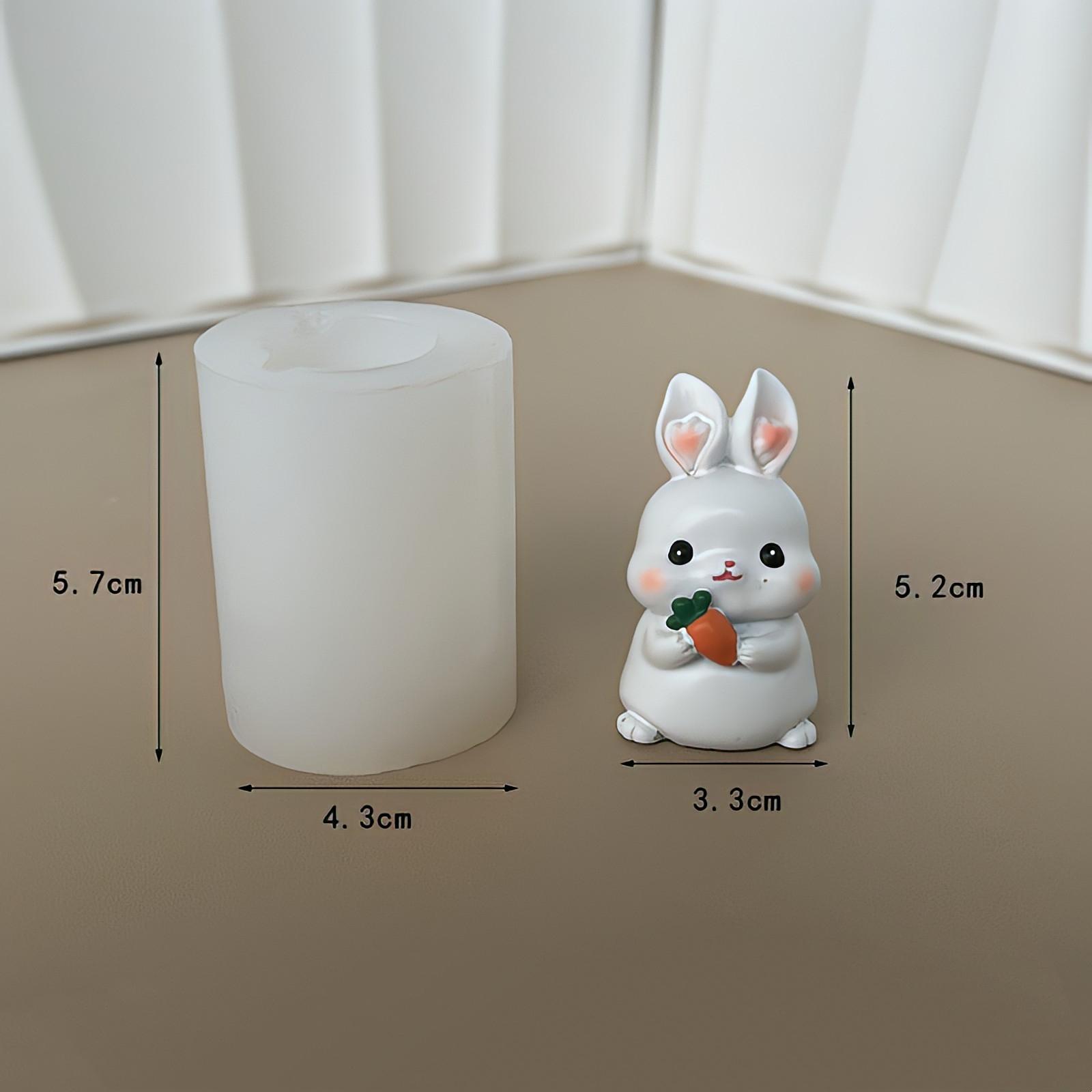 Rabbit Cake Mold Flexible Chocolate Baking Mold Bunny Candle Mold Cute For Diy Projects Aromatherapy Chocolate Making
