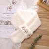 Stylish and simple plush warm scarf Jishu niche flower print cold-proof cross neck protection scarf