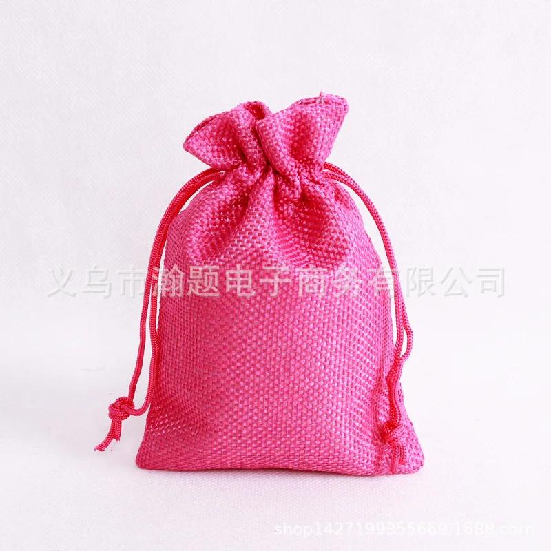 10Pcs/Lot 7x9 9x12 10x14 13x18cm Coffee Beans Storages Bag Plants Gift Pouches Jute Jewelry Sachet Xmas Party Decoration Pocket
