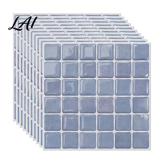 Waterproof Kitchen Backsplash Decal 10Pcs 3D Mosaic Wall Sticker Oil-Proof Tile Decal Peel And Stick Stickers Backsplash Self-Adhesive Bathroom