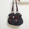 Borsa Tote a Pois Chic Borsa da Lavoro Casual Borsa a Mano Vintage da Donna Borsa a Spalla Versatile Grande Capacità Design a Pois Borsa Dolce con Fiocco