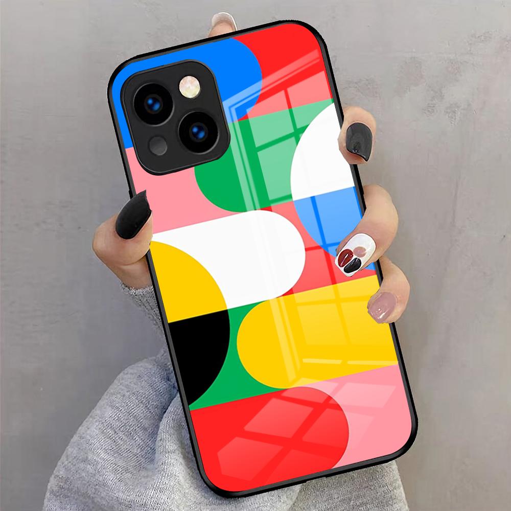 B-Bauhaus-ES Art Phone Case For IPhone 17 Pro Max 16 15 14 Pro Max 13 11 X Xs Xr 8 7Plus Glass Cover
